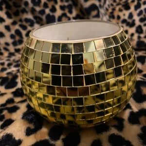 Gold Mosaic Glass Disco Ball Candle